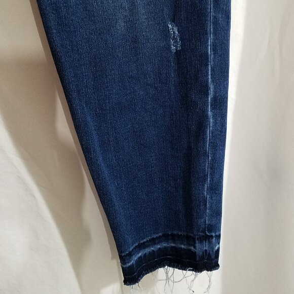 Spanx Women’s High-Rise Distressed Stretch Ankle Skinny Jeans - Dark Wash - Size - Picture 13 of 16